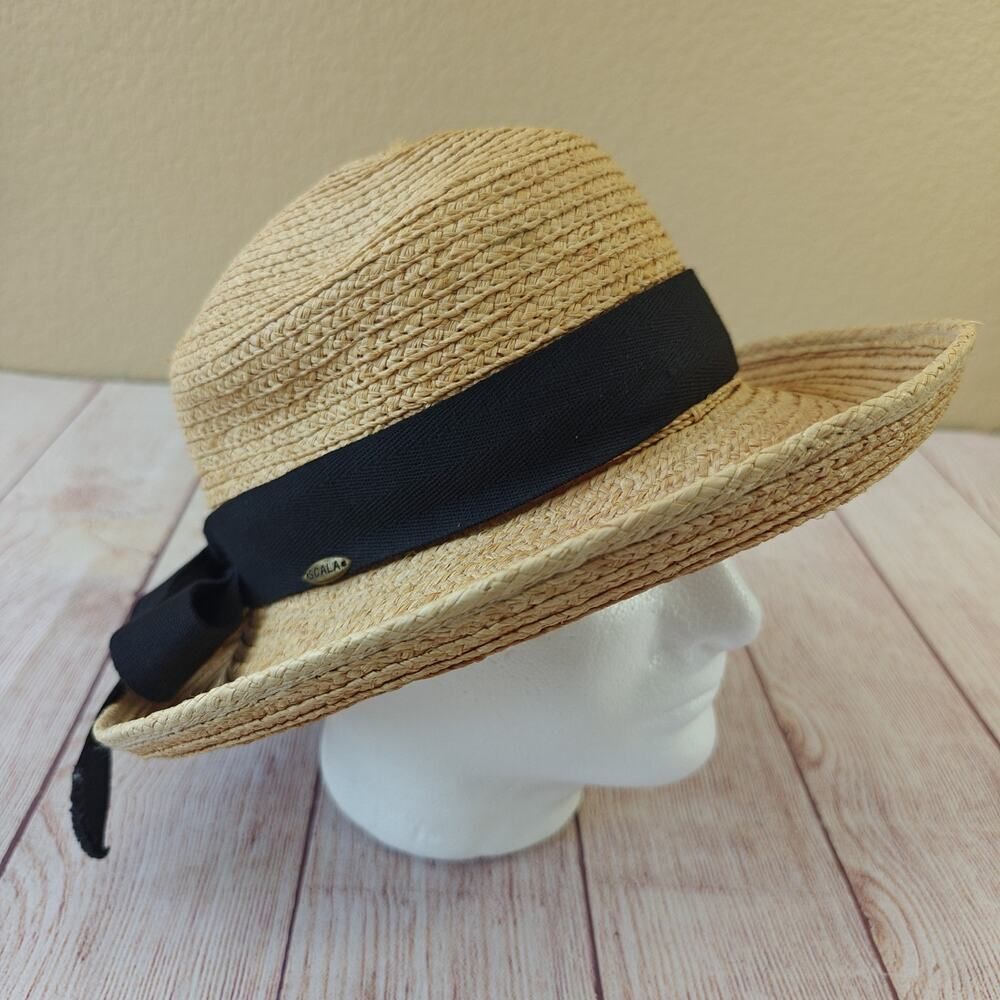 The Scala Collection foldable cotton band straw hat